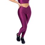 Calça Legging Fitness Cirre 3D Cós Cruzado Marsala