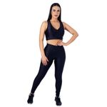 Calça Legging Fitness Cirre 3D Cós Cruzado Preta