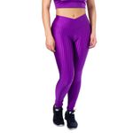 Calça Legging Fitness Cirre 3D Cós Cruzado Roxo Uva