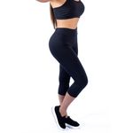 Calça legging preta corsário silk Porle suplex de poliamida