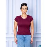 Camiseta Canelada Básica Bordo