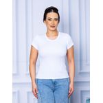 Camiseta Canelada Básica Branco