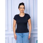 Camiseta Canelada Básica Preto
