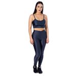 Conjunto de Academia Calça Legging 3D Cós Cruzado + Top Alça Chumbo