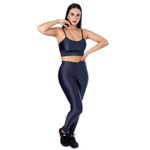 Conjunto de Academia Calça Legging 3D Cós Cruzado + Top Alça Chumbo