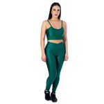 Conjunto de Academia Calça Legging 3D Cós Cruzado + Top Alça Preto