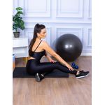 Conjunto Fitness Calça Legging 3D Cós Reto + Top Alça Preto