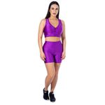 Conjunto Shorts 3D + Top Nadador Roxo