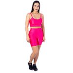 Conjunto Shorts 3D com Bolso + Top Alça Pink