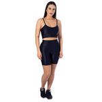 Conjunto Shorts 3D com Bolso + Top Alça Preto