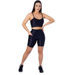 Conjunto Shorts 3D com Bolso + Top Alça Preto