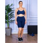 Conjunto Bermuda e Top Alça Costa Aberta Azul Marinho