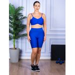 Conjunto Bermuda e Top Alça Costa Aberta Azul Royal