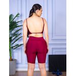 Conjunto Bermuda e Top Alça Costa Aberta Bordo