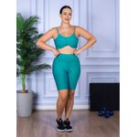 Conjunto Bermuda e Top Alça Costa Aberta Verde Piscina
