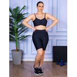 Conjunto Bermuda e Top Alça Costa Aberta Preto