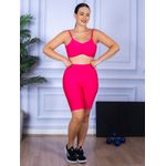 Conjunto Bermuda e Top Alça Costa Aberta Rosa Pink