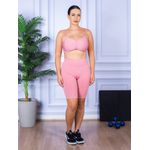Conjunto Bermuda e Top Alça Costa Aberta Rosa 
