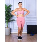 Conjunto Bermuda e Top Alça Costa Aberta Rosa 