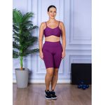 Conjunto Bermuda e Top Alça Costa Aberta Roxo