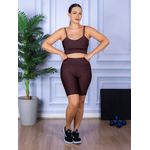 Conjunto Bermuda e Top Alça Marrom