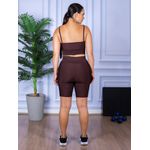 Conjunto Bermuda e Top Alça Marrom