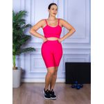 Conjunto Bermuda e Top Alça Rosa Pink