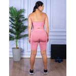 Conjunto Bermuda e Top Alça Rosa