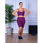 Conjunto Bermuda e Top Alça Roxo