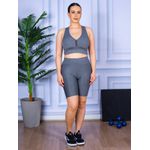 Conjunto Bermuda e Top Nadador Cinza