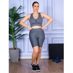 Conjunto Bermuda e Top Nadador Cinza