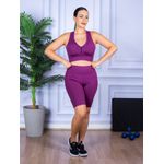 Conjunto Bermuda e Top Nadador Roxo