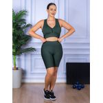 Conjunto Bermuda e Top Nadador Verde Militar