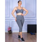 Conjunto Corsário e Top Alça Costa Aberta Cinza Mescla