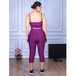 Conjunto Corsário e Top Alça Roxo