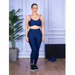 Conjunto Calça Legguing e Top Alça Costa Aberta Azul Marinho