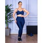 Conjunto Calça Legguing e Top Alça Costa Aberta Azul Marinho