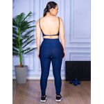 Conjunto Calça Legguing e Top Alça Costa Aberta Azul Marinho