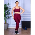 Conjunto Calça Legguing e Top Alça Costa Aberta Bordo