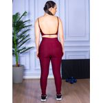 Conjunto Calça Legguing e Top Alça Costa Aberta Bordo