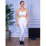 Conjunto Calça Legguing e Top Alça Costa Aberta Branco