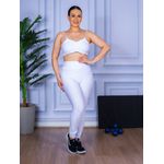 Conjunto Calça Legguing e Top Alça Costa Aberta Branco