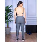 Conjunto Calça Legguing e Top Alça Costa Aberta Cinza Mescla