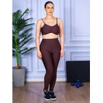Conjunto Calça Legguing e Top Alça Costa Aberta Marrom