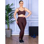 Conjunto Calça Legguing e Top Alça Costa Aberta Marrom