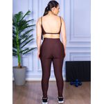 Conjunto Calça Legguing e Top Alça Costa Aberta Marrom