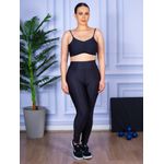 Conjunto Calça Legguing e Top Alça Costa Aberta Preto