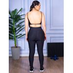 Conjunto Calça Legguing e Top Alça Costa Aberta Preto