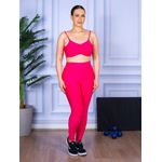 Conjunto Calça Legguing e Top Alça Costa Aberta Rosa Pink