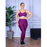 Conjunto Calça Legguing e Top Alça Costa Aberta Roxo